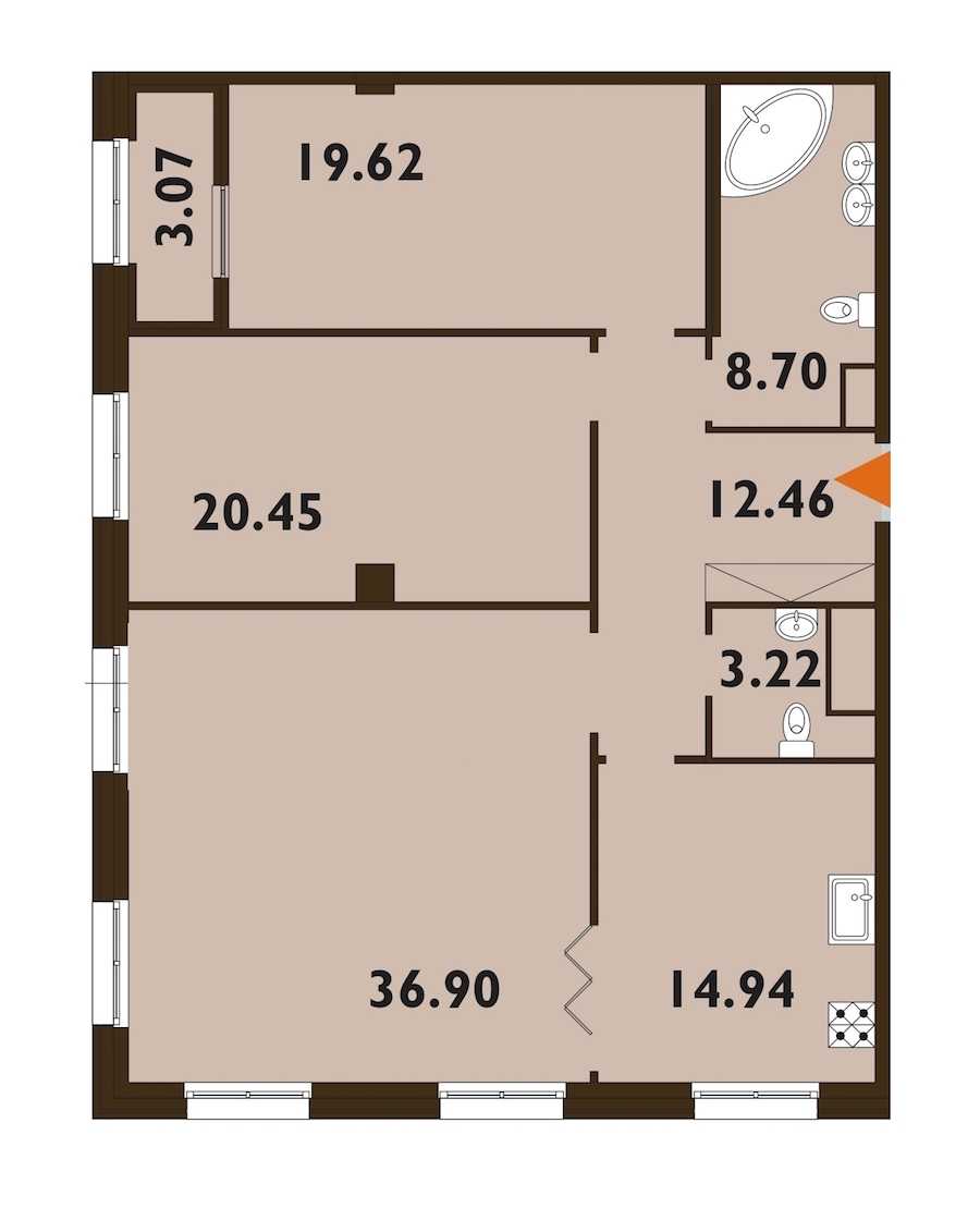 Трехкомнатная квартира в : площадь 117.83 м2 , этаж: 8 – купить в Санкт-Петербурге